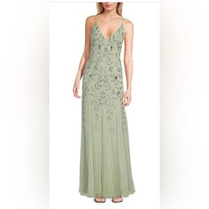 Beaded V-neck long dress